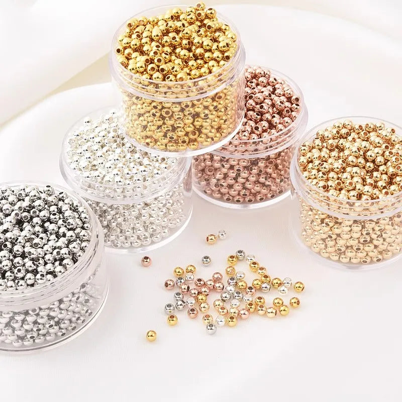 14K Gold-Filled Small Beads for DIY Jewelry – Bead Stringing, Gold-Plated Beads for Bracelets and Accessories