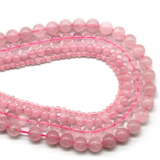 Rose Quartz Beads – Genuine Natural Round Loose Beads For Bracelet Necklace DIY Jewelry Making