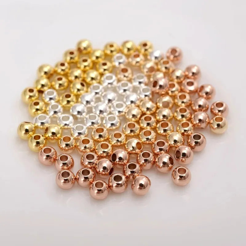 14K Gold-Filled Small Beads for DIY Jewelry – Bead Stringing, Gold-Plated Beads for Bracelets and Accessories