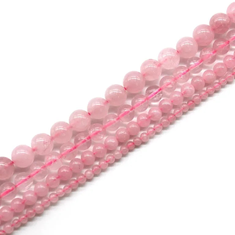 Rose Quartz Beads – Genuine Natural Round Loose Beads For Bracelet Necklace DIY Jewelry Making