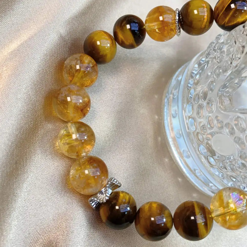 Prosperous Glow – Citrine & Tiger’s Eye Bracelet for Wealth & Energy