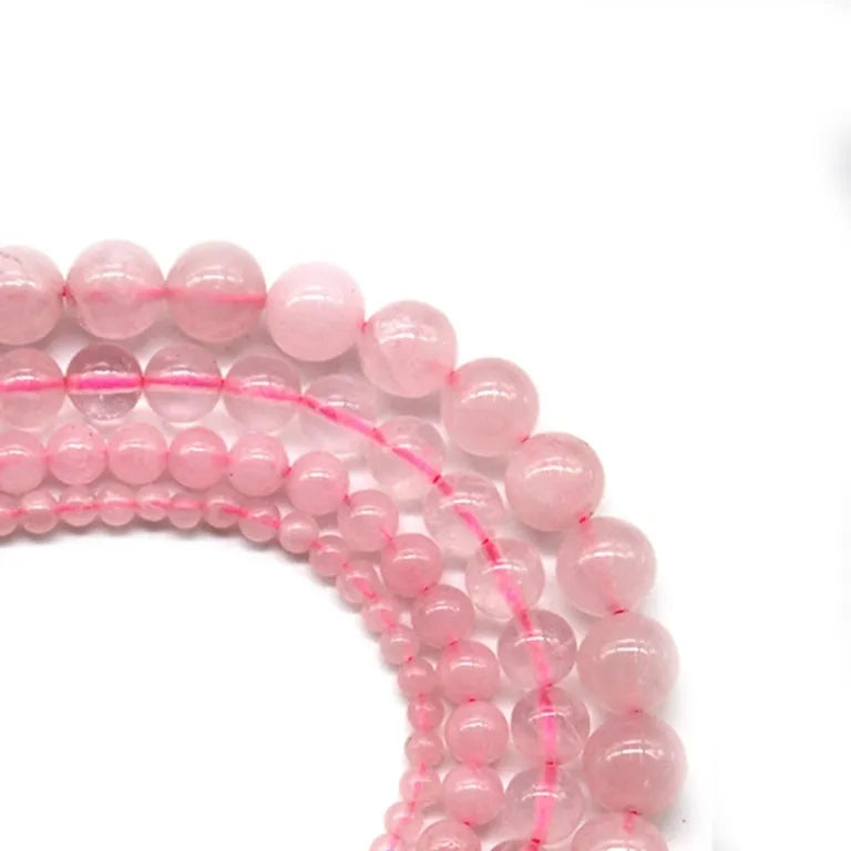 Rose Quartz Beads – Genuine Natural Round Loose Beads For Bracelet Necklace DIY Jewelry Making