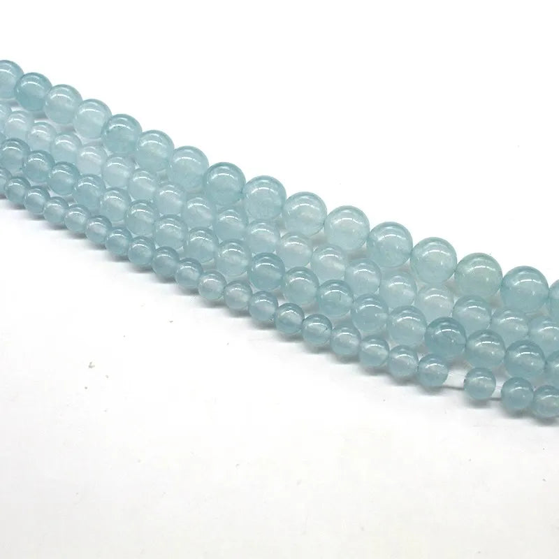 Blue Jade Beads – Genuine Natural Round Loose Beads For Bracelet Necklace DIY Jewelry Making