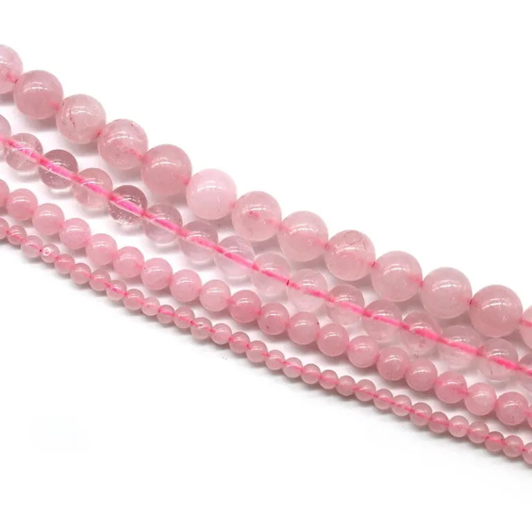 Rose Quartz Beads – Genuine Natural Round Loose Beads For Bracelet Necklace DIY Jewelry Making