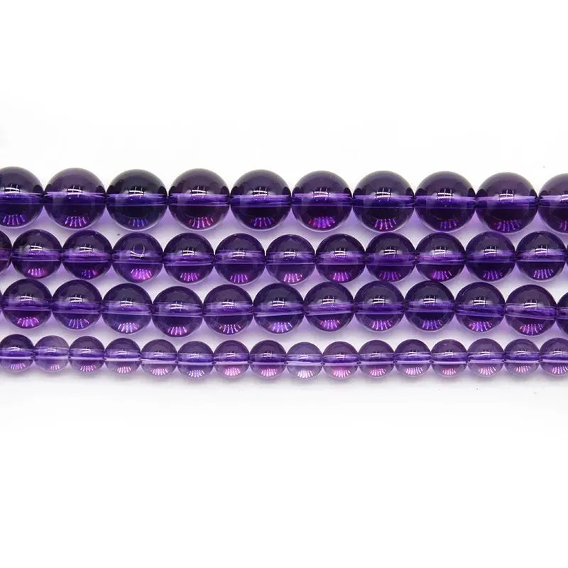 Uruguayan Amethyst Beads – Genuine Natural Round Loose Beads For Bracelet Necklace DIY Jewelry Making