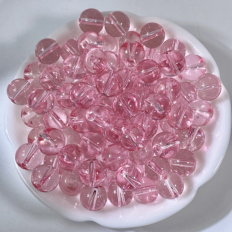 10mm glass beads DIY beaded ice natural spar【Each color is romantic】